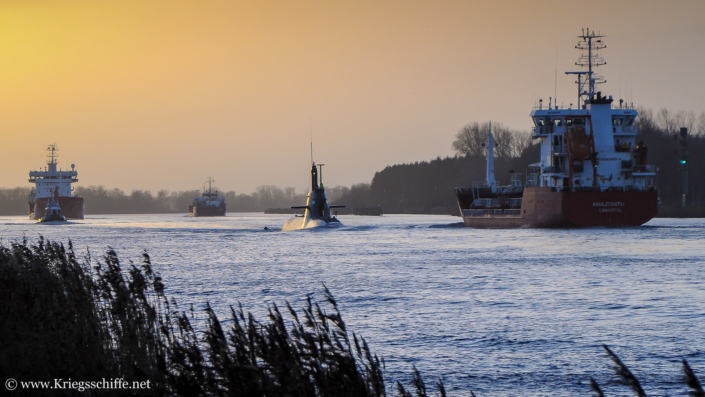 Dezember 2013, S 181 ‚U 31‘ im Nord-Ostsee-Kanal