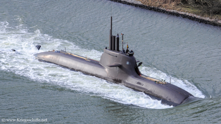 Februar 2014, S 181 ‚U 31‘ im Nord-Ostsee-Kanal bei Kiel