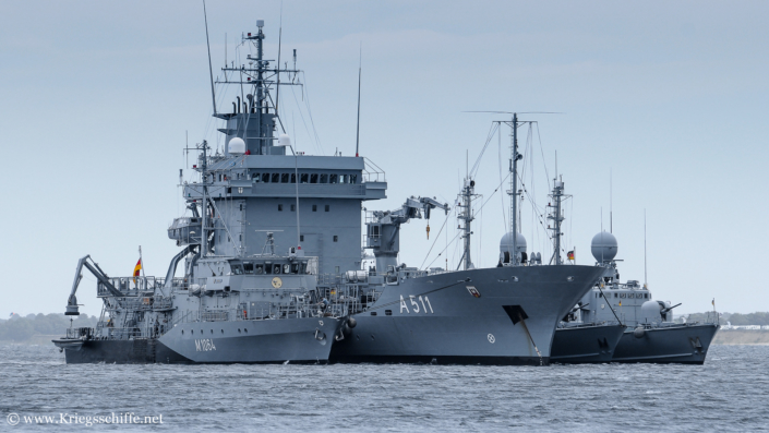 September 2013, M 1064 ‚Grömitz‘ in Kiel – vor Anker in der Strander Bucht