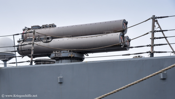 März 2023, D 78 ‚Porter‘ in Rostock – 324 mm ASW-TT Mk 32