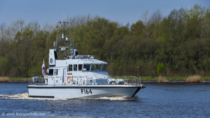 April 2023, P 164 ‚Explorer‘ im Nord-Ostsee-Kanal bei Oldenbüttel