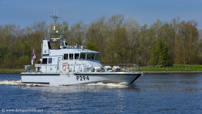 April 2023, P 294 ‚Trumpeter‘ im Nord-Ostsee-Kanal bei Oldenbüttel