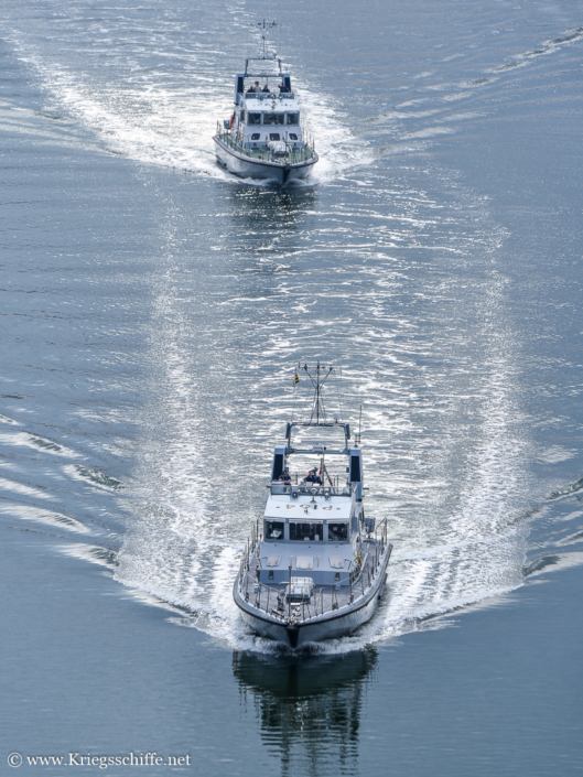 April 2023, P 164 ‚Explorer‘ und P 292 ‚Charger‘ im Nord-Ostsee-Kanal bei Kiel