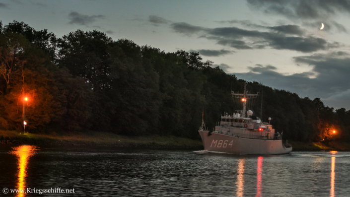 September 2019, M 864 ‚Willemstad‘ im Nord-Ostsee-Kanal bei Landwehr