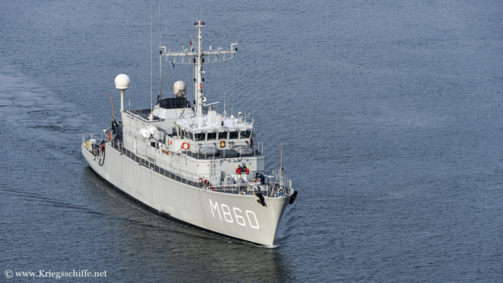 Februar 2023, M 860 ‚Schiedam‘ in Nord-Ostsee-Kanal bei Kiel