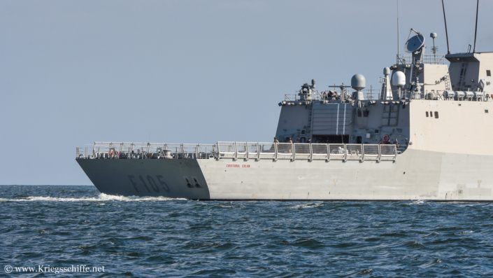 Juni 2019, F 105 ‚Cristóbal Colón‘ in Kiel