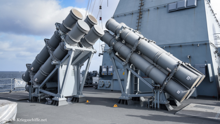 Februar 2023, F 221 ‚Hessen‘ – ‚Harpoon‘ Seezielflugkörper